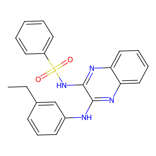 N-(3-((3-ethylphenyl)amino)quinoxalin-2-yl)benzenesulfonamide structure