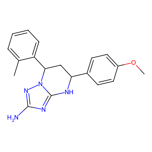 5-(4-methoxyphenyl)-7-(2-methylphenyl)-4,5,6,7-tetrahydro[1,2,4]triazolo[1,5-a]pyrimidin-2-amine structure