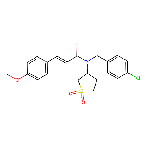 (2E)-N-(4-chlorobenzyl)-N-(1,1-dioxidotetrahydrothiophen-3-yl)-3-(4-methoxyphenyl)prop-2-enamide structure