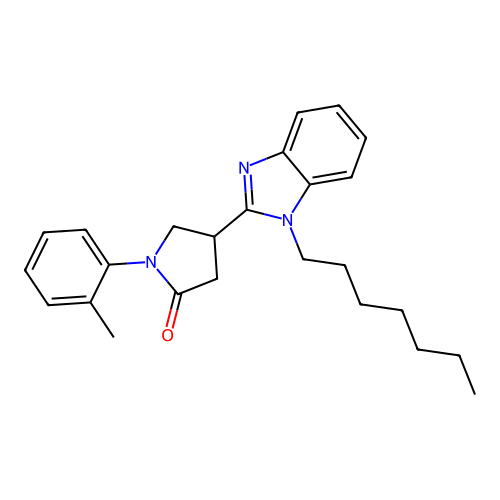 4-(1-Heptylbenzimidazol-2-yl)-1-(2-methylphenyl)pyrrolidin-2-one structure