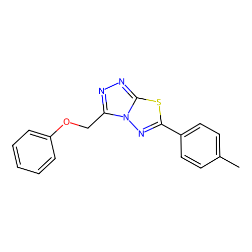 6-(4-Methylphenyl)-3-(phenoxymethyl)[1,2,4]triazolo[3,4-b][1,3,4]thiadiazole structure