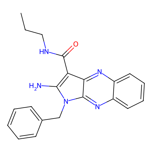2-amino-1-benzyl-N-propyl-1H-pyrrolo[2,3-b]quinoxaline-3-carboxamide structure
