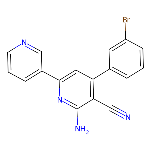 6-Amino-4-(3-bromo-phenyl)-[2,3']bipyridinyl-5-carbonitrile structure