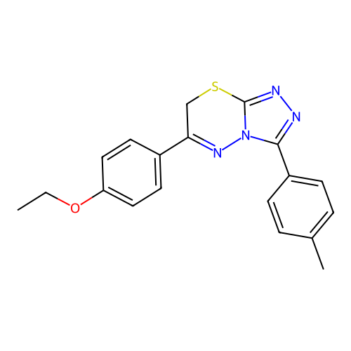 6-(4-ethoxyphenyl)-3-(4-methylphenyl)-7H-[1,2,4]triazolo[3,4-b][1,3,4]thiadiazine structure