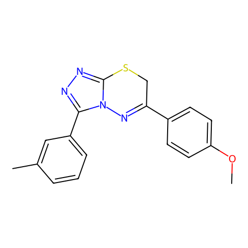 6-(4-methoxyphenyl)-3-(3-methylphenyl)-7H-[1,2,4]triazolo[3,4-b][1,3,4]thiadiazine structure