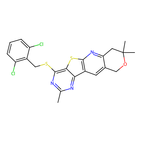 C22H19Cl2N3OS2 structure
