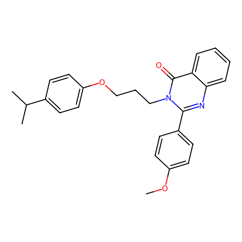 2-(4-methoxyphenyl)-3-{3-[4-(propan-2-yl)phenoxy]propyl}quinazolin-4(3H)-one structure