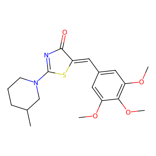 (5Z)-2-(3-methylpiperidin-1-yl)-5-(3,4,5-trimethoxybenzylidene)-1,3-thiazol-4(5H)-one structure