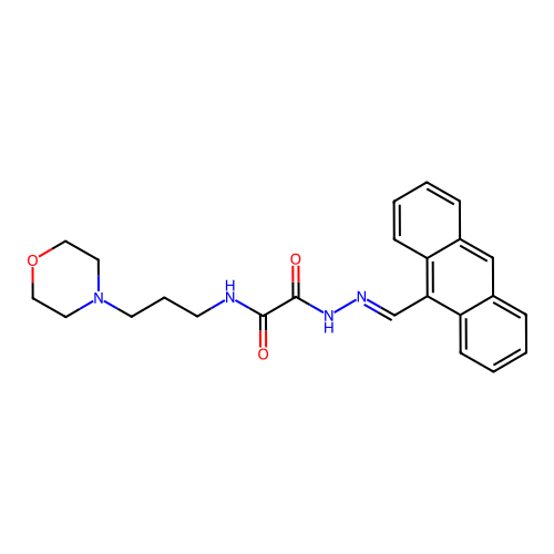 N'-[(E)-anthracen-9-ylmethylideneamino]-N-(3-morpholin-4-ylpropyl)oxamide structure