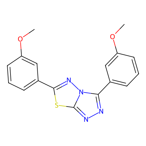 3,6-Bis(3-methoxyphenyl)-[1,2,4]triazolo[3,4-b][1,3,4]thiadiazole structure