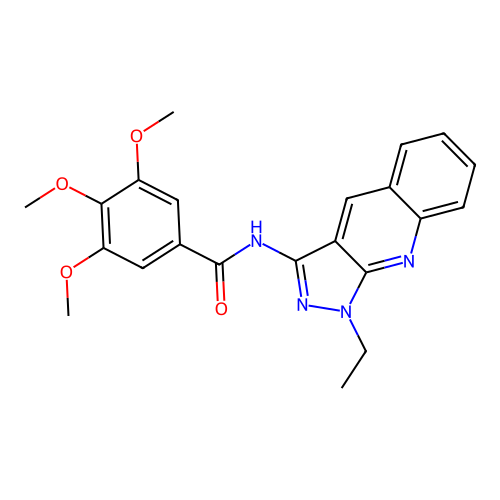 N-(1-ethyl-1H-pyrazolo[3,4-b]quinolin-3-yl)-3,4,5-trimethoxybenzamide structure