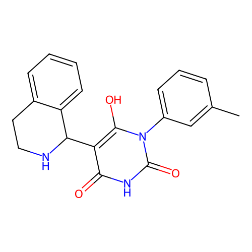 6-hydroxy-1-(3-methylphenyl)-5-(1,2,3,4-tetrahydroisoquinolin-1-yl)pyrimidine-2,4-dione structure