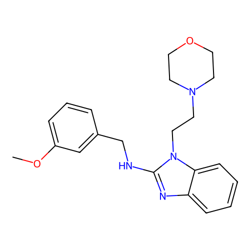 N-(3-methoxybenzyl)-1-[2-(morpholin-4-yl)ethyl]-1H-benzimidazol-2-amine structure
