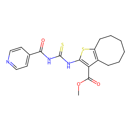 METHYL 2-({[(4-PYRIDYLCARBONYL)AMINO]CARBOTHIOYL}AMINO)-4,5,6,7,8,9-HEXAHYDROCYCLOOCTA[B]THIOPHENE-3-CARBOXYLATE structure