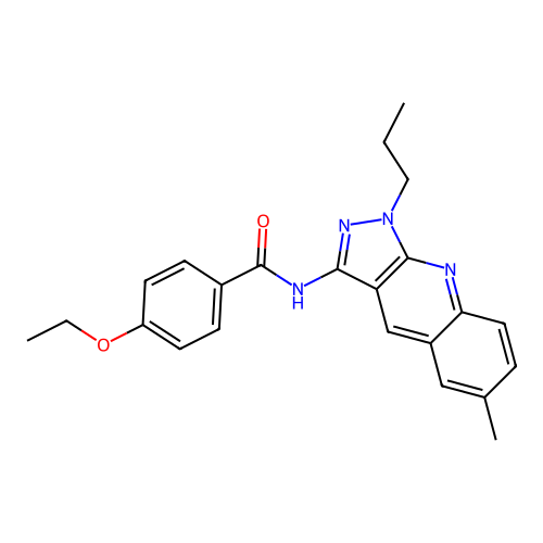 4-ethoxy-N-(6-methyl-1-propyl-1H-pyrazolo[3,4-b]quinolin-3-yl)benzamide structure