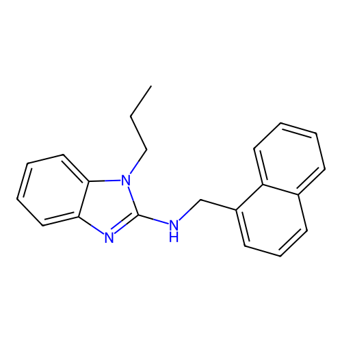 N-(naphthalen-1-ylmethyl)-1-propyl-1H-benzimidazol-2-amine structure
