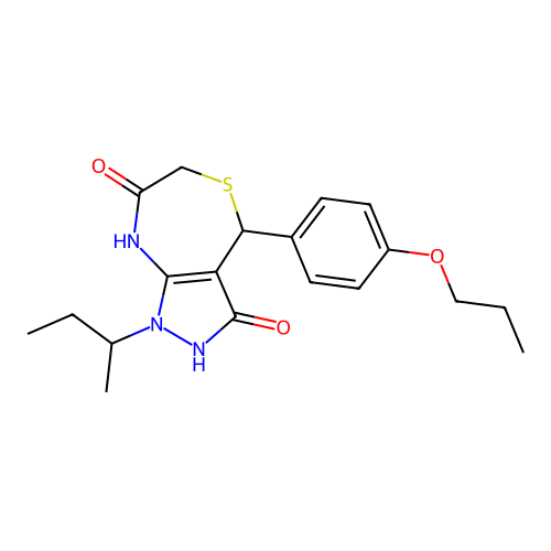 1-(BUTAN-2-YL)-3-HYDROXY-4-(4-PROPOXYPHENYL)-1H,4H,6H,7H,8H-PYRAZOLO[3,4-E][1,4]THIAZEPIN-7-ONE structure