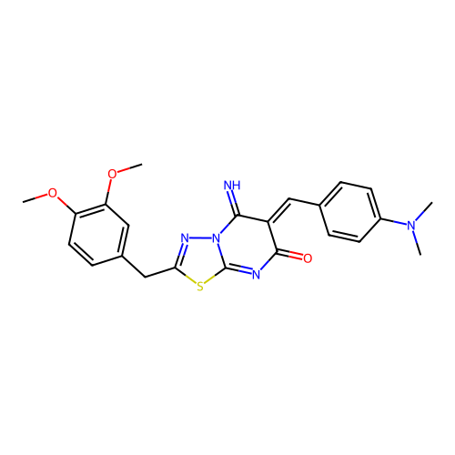 (Z)-2-(3,4-dimethoxybenzyl)-6-(4-(dimethylamino)benzylidene)-5-imino-5H-[1,3,4]thiadiazolo[3,2-a]pyrimidin-7(6H)-one structure