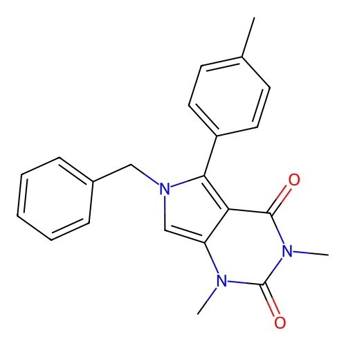 6-Benzyl-1,3-dimethyl-5-p-tolyl-1,6-dihydro-pyrrolo[3,4-d]pyrimidine-2,4-dione structure