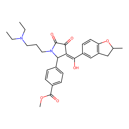 methyl 4-(1-(3-(diethylamino)propyl)-4-hydroxy-3-(2-methyl-2,3-dihydrobenzofuran-5-carbonyl)-5-oxo-2,5-dihydro-1H-pyrrol-2-yl)benzoate structure