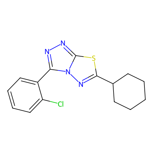 3-(2-Chlorophenyl)-6-cyclohexyl-[1,2,4]triazolo[3,4-b][1,3,4]thiadiazole structure