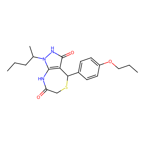1-pentan-2-yl-4-(4-propoxyphenyl)-4,8-dihydro-2H-pyrazolo[3,4-e][1,4]thiazepine-3,7-dione structure