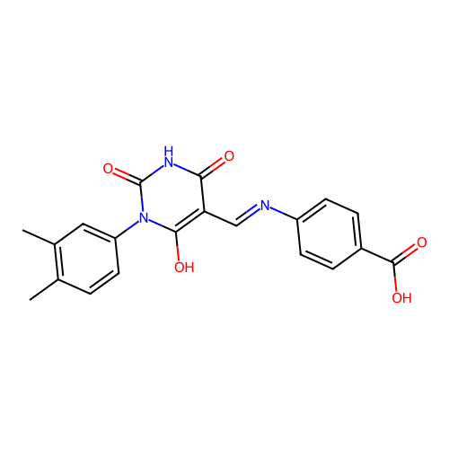 4-[[1-(3,4-dimethylphenyl)-2,4,6-trioxo-1,3-diazinan-5-ylidene]methylamino]benzoic Acid structure