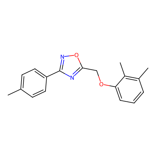 5-[(2,3-Dimethylphenoxy)methyl]-3-(4-methylphenyl)-1,2,4-oxadiazole structure