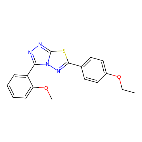 6-(4-Ethoxyphenyl)-3-(2-methoxyphenyl)[1,2,4]triazolo[3,4-b][1,3,4]thiadiazole structure