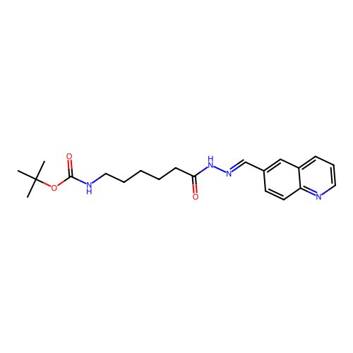 tert-butyl {6-oxo-6-[(2E)-2-(quinolin-6-ylmethylidene)hydrazinyl]hexyl}carbamate structure