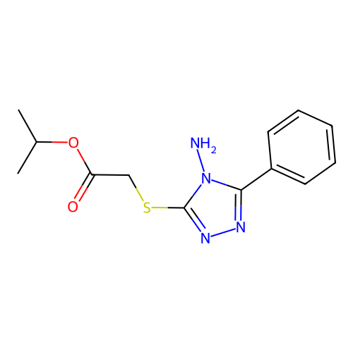 (4-Amino-5-phenyl-4H-[1,2,4]triazol-3-ylsulfanyl)-acetic acid isopropyl ester structure