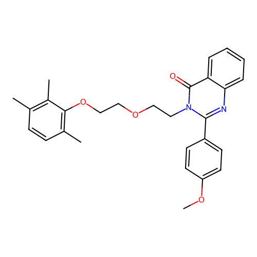 2-(4-methoxyphenyl)-3-[2-[2-(2,3,6-trimethylphenoxy)ethoxy]ethyl]quinazolin-4-one structure