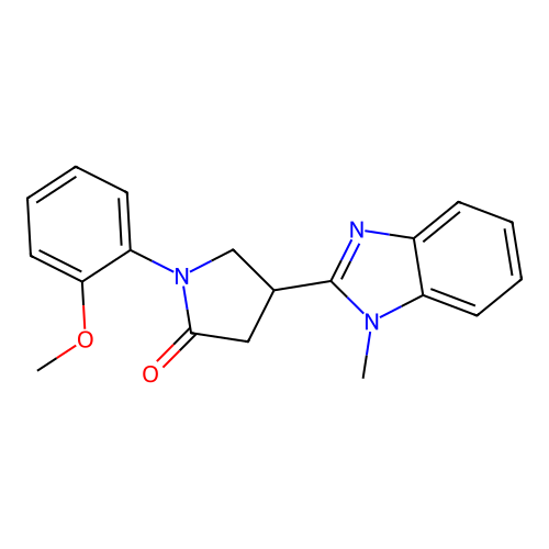 1-(2-methoxyphenyl)-4-(1-methyl-1H-benzimidazol-2-yl)pyrrolidin-2-one structure