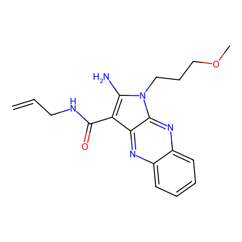 2-amino-1-(3-methoxypropyl)-N-prop-2-enylpyrrolo[3,2-b]quinoxaline-3-carboxamide structure