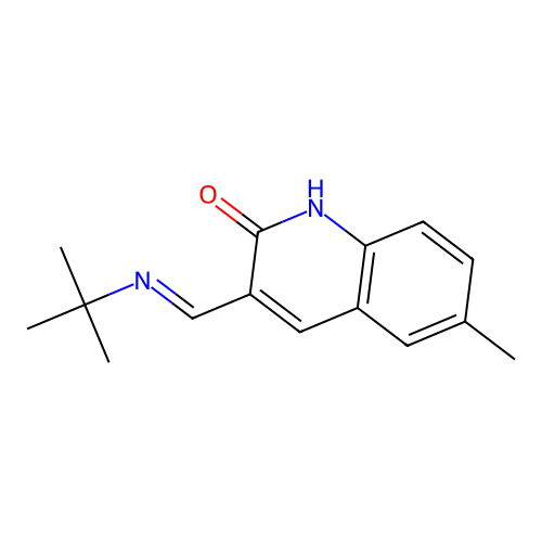 3-[(E)-(tert-butylimino)methyl]-6-methylquinolin-2(1H)-one structure