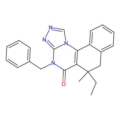 4-benzyl-6-ethyl-6-methyl-6,7-dihydrobenzo[h][1,2,4]triazolo[4,3-a]quinazolin-5(4H)-one structure