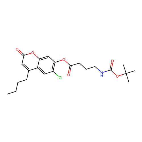 4-butyl-6-chloro-2-oxo-2H-chromen-7-yl 4-((tert-butoxycarbonyl)amino)butanoate structure