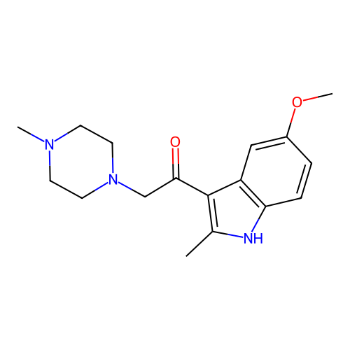 1-(5-methoxy-2-methyl-1H-indol-3-yl)-2-(4-methylpiperazin-1-yl)ethanone structure