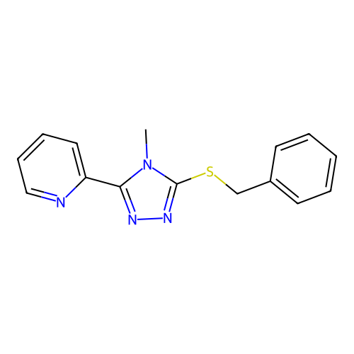 benzyl 4-methyl-5-(2-pyridinyl)-4H-1,2,4-triazol-3-yl sulfide structure