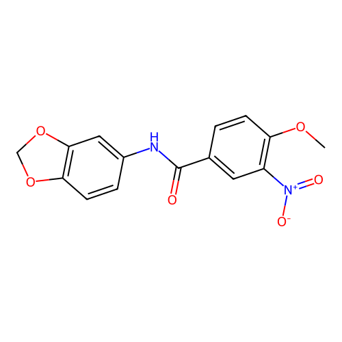 N-(1,3-benzodioxol-5-yl)-4-methoxy-3-nitrobenzamide structure
