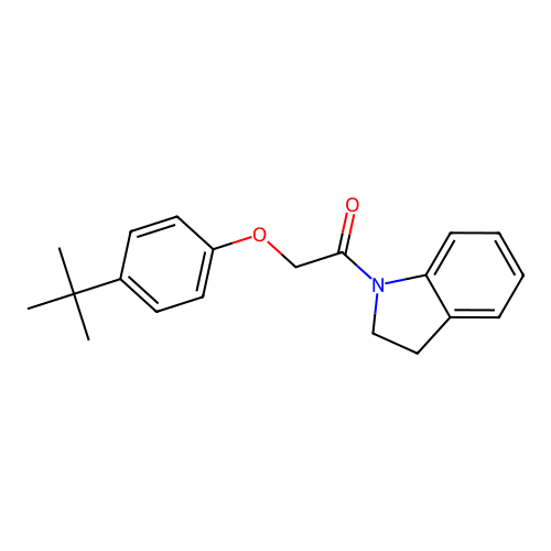 2-(4-tert-butylphenoxy)-1-(2,3-dihydro-1H-indol-1-yl)ethanone structure