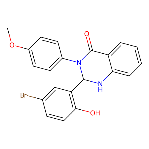 2-(5-bromo-2-hydroxyphenyl)-3-(4-methoxyphenyl)-2,3-dihydroquinazolin-4(1H)-one structure