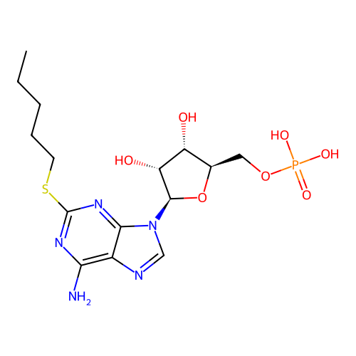 5'-Adenylic acid, 2-(pentylthio)- structure