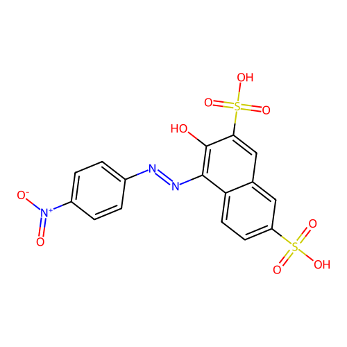 3-Hydroxy-4-[2-(4-nitrophenyl)diazenyl]-2,7-naphthalenedisulfonic acid structure