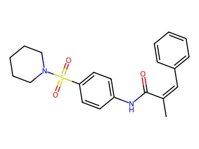 2-Methyl-3-phenyl-N-[4-(piperidine-1-sulfonyl)phenyl]prop-2-enamide structure