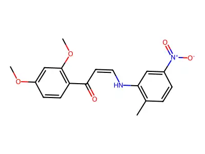 (Z)-1-(2,4-dimethoxyphenyl)-3-(2-methyl-5-nitroanilino)prop-2-en-1-one structure