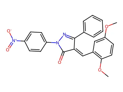 4-(2,5-dimethoxybenzylidene)-2-(4-nitrophenyl)-5-phenyl-2,4-dihydro-3H-pyrazol-3-one structure