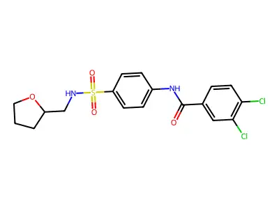 3,4-dichloro-N-{4-[(tetrahydrofuran-2-ylmethyl)sulfamoyl]phenyl}benzamide structure