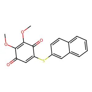 2,3-Dimethoxy-5-naphthalen-2-ylsulfanylcyclohexa-2,5-diene-1,4-dione structure