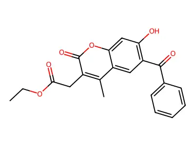 Ethyl 2-(6-benzoyl-7-hydroxy-4-methyl-2-oxo-chromen-3-YL)acetate structure
